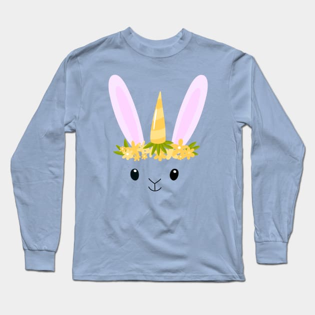 Unicorn Bunny Long Sleeve T-Shirt by katelein